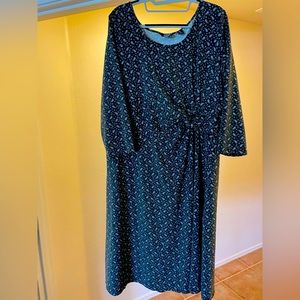 Lands End 3/4 sleeve paisley dress